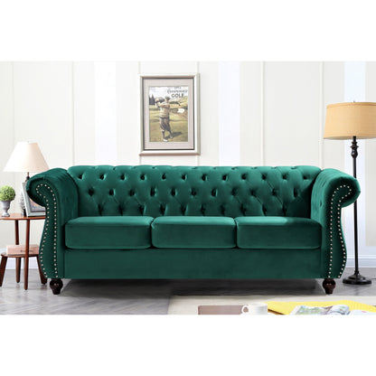Canapé Chesterfield en velours Kemos