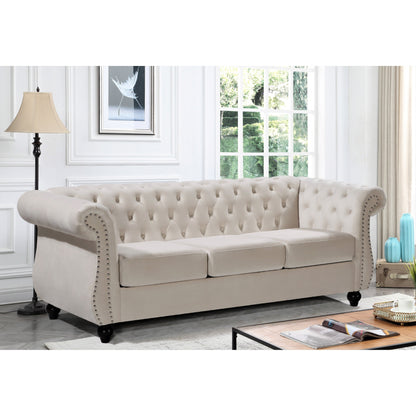 Canapé Chesterfield en velours Kemos