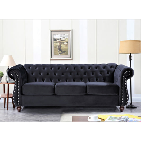 Canapé Chesterfield en velours Kemos