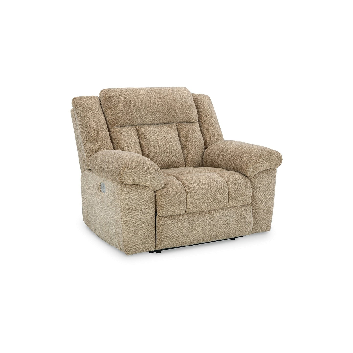 Fauteuil inclinable électrique Kendy, appui-tête réglable, polyester beige marron