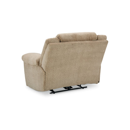 Fauteuil inclinable électrique Kendy, appui-tête réglable, polyester beige marron