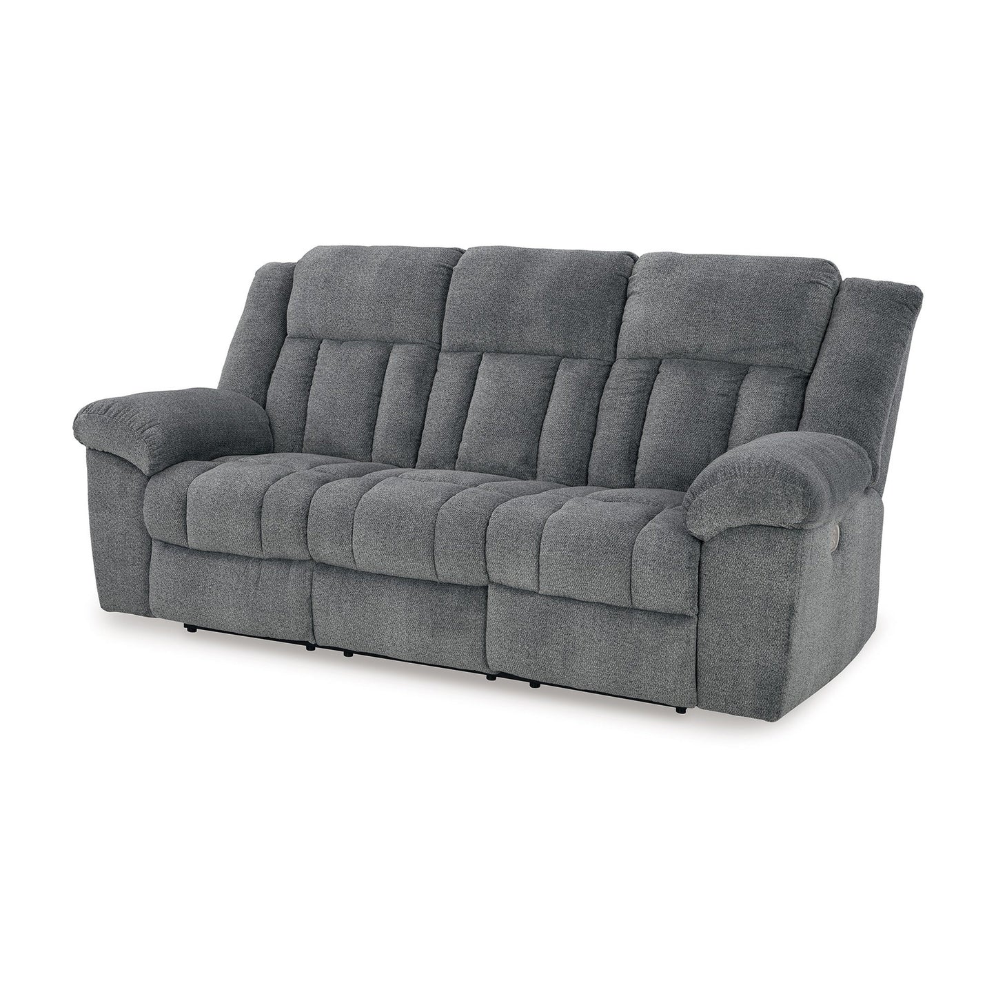 Canapé inclinable électrique Kendy, appui-tête réglable, polyester gris, 231 cm