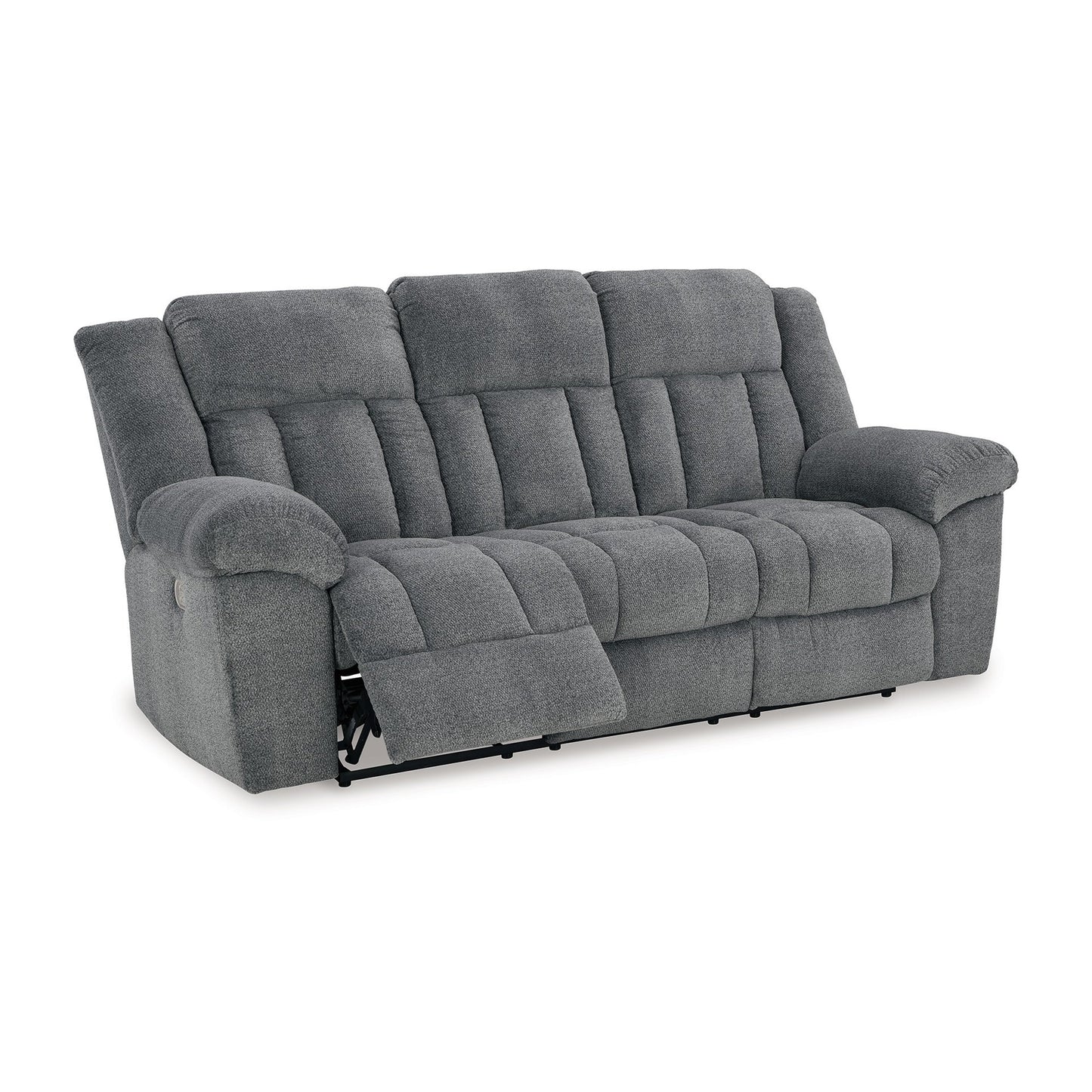 Canapé inclinable électrique Kendy, appui-tête réglable, polyester gris, 231 cm