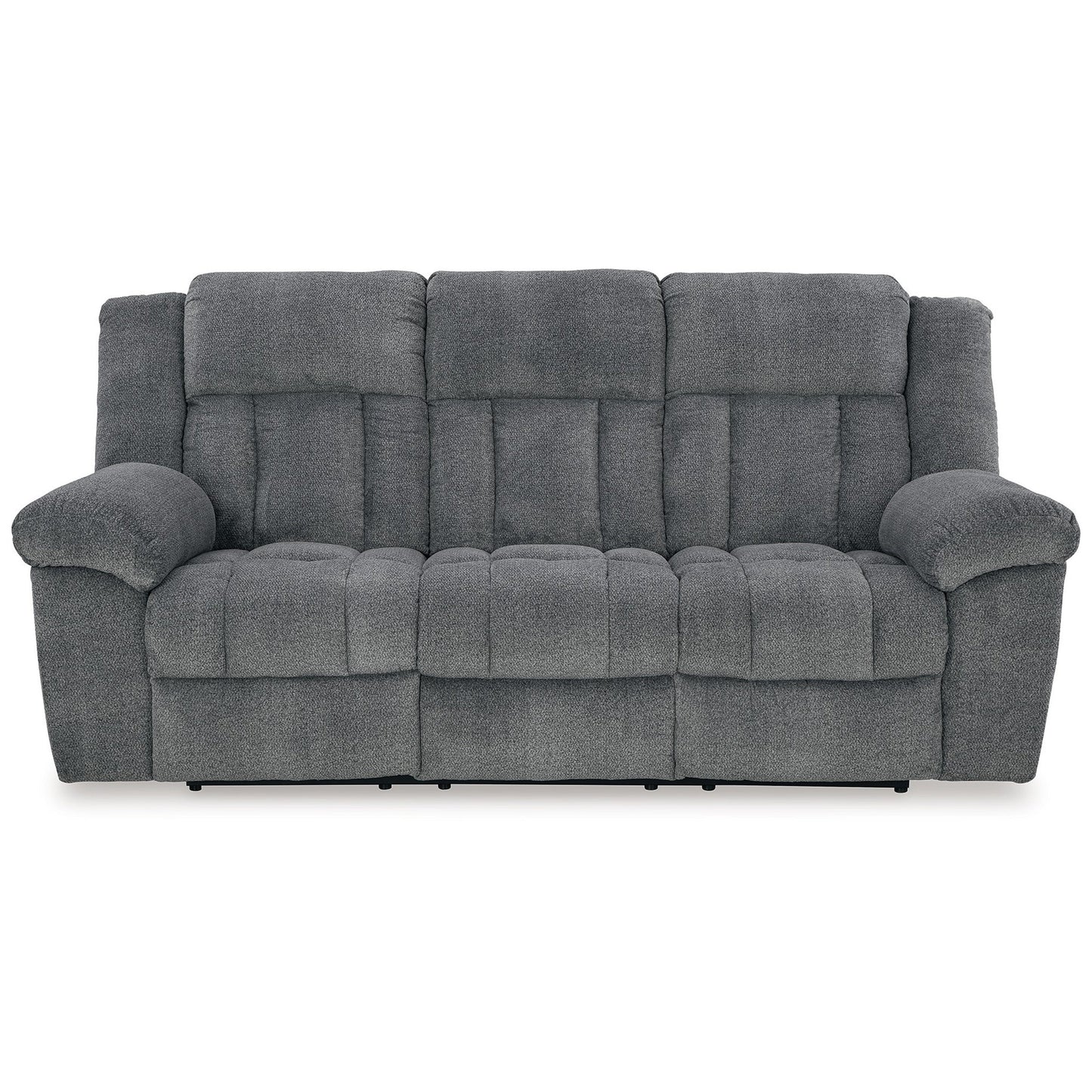Canapé inclinable électrique Kendy, appui-tête réglable, polyester gris, 231 cm
