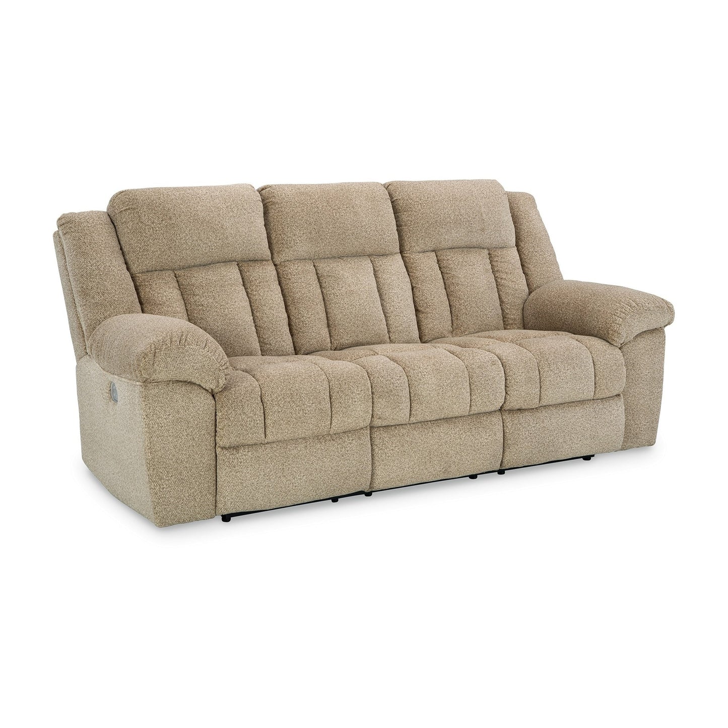 Canapé inclinable électrique Kendy, ports USB, polyester beige marron 91 pouces