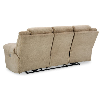 Canapé inclinable électrique Kendy, ports USB, polyester beige marron 91 pouces