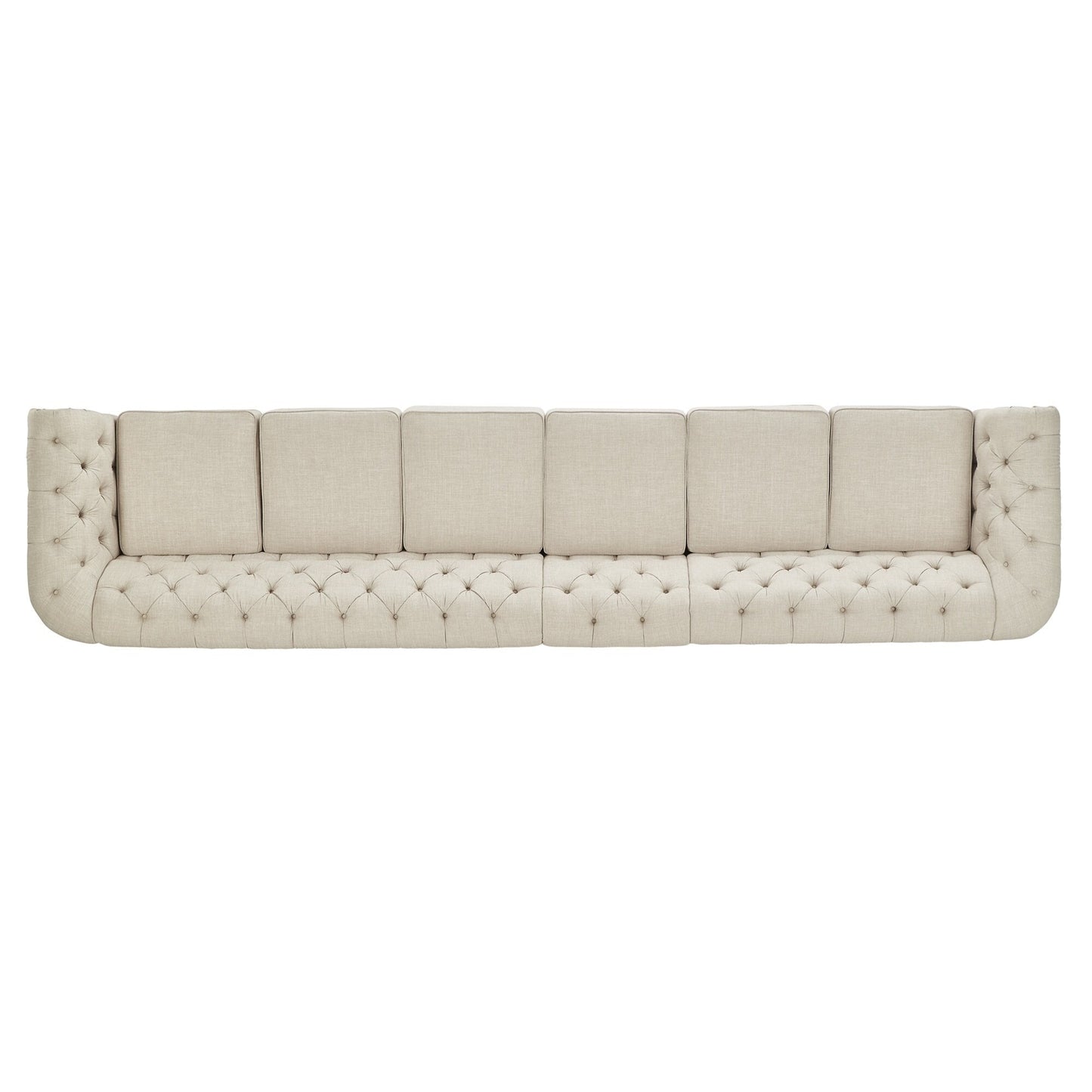 Canapé modulaire Chesterfield capitonné en lin beige Knightsbridge par iNSPIRE Q Artisan