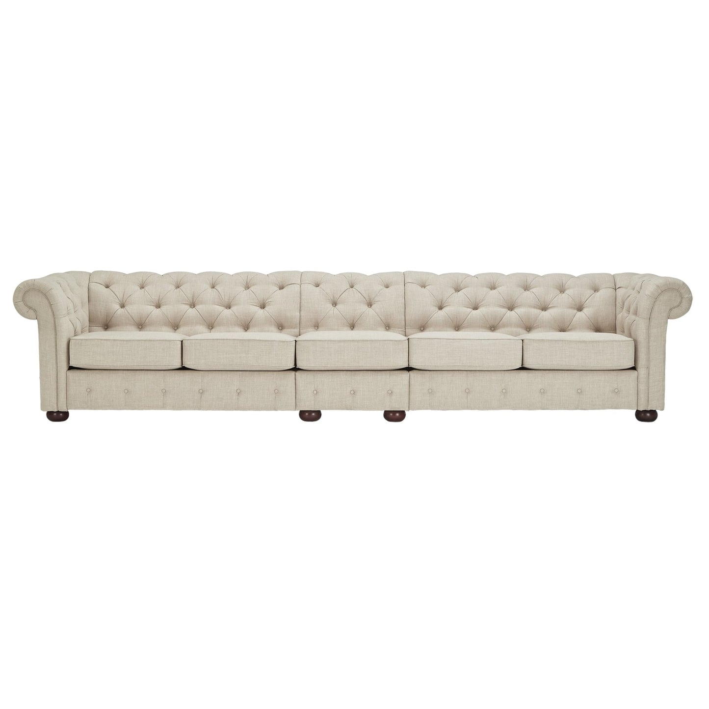 Canapé modulaire Chesterfield capitonné en lin beige Knightsbridge par iNSPIRE Q Artisan