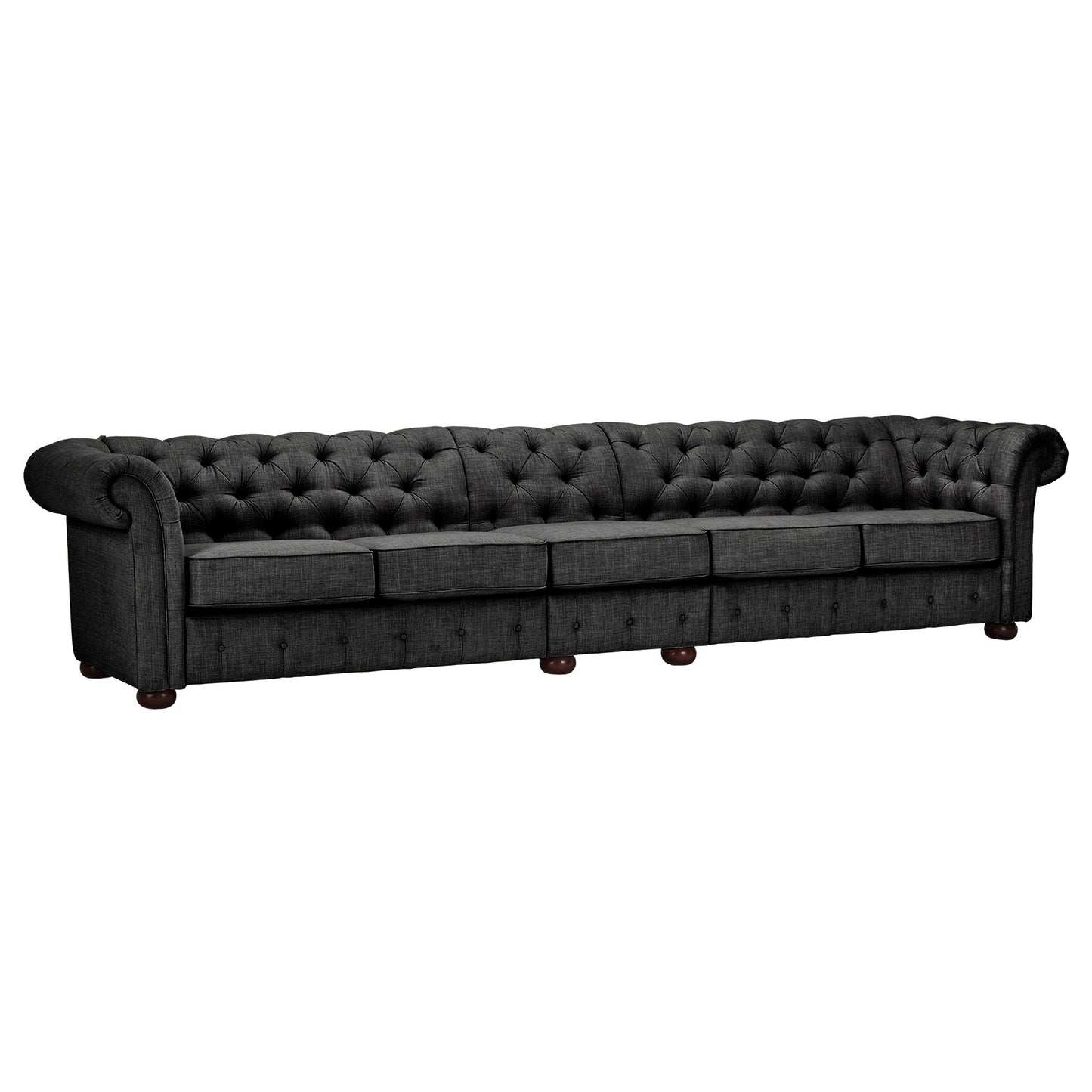 Canapé Chesterfield extra long gris Knightsbridge par iNSPIRE Q Artisan