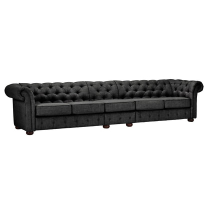 Canapé Chesterfield extra long gris Knightsbridge par iNSPIRE Q Artisan