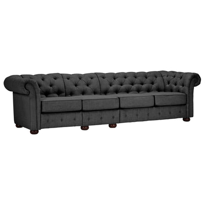 Canapé Chesterfield extra long gris Knightsbridge par iNSPIRE Q Artisan