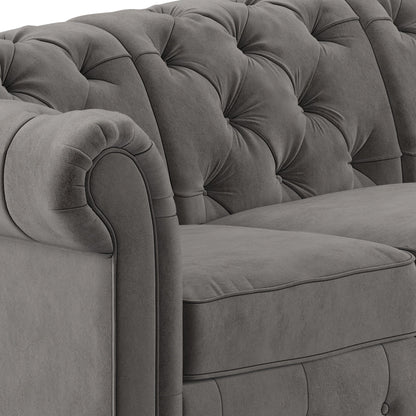 Canapé Chesterfield extra long gris Knightsbridge par iNSPIRE Q Artisan
