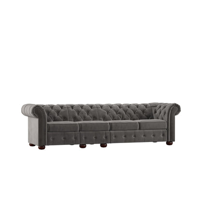 Canapé Chesterfield extra long gris Knightsbridge par iNSPIRE Q Artisan