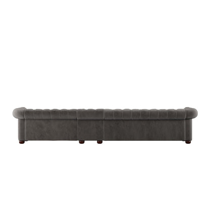 Canapé Chesterfield extra long gris Knightsbridge par iNSPIRE Q Artisan