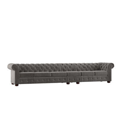 Canapé Chesterfield extra long gris Knightsbridge par iNSPIRE Q Artisan