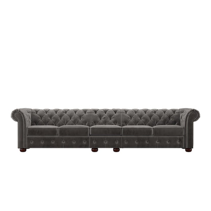 Canapé Chesterfield extra long gris Knightsbridge par iNSPIRE Q Artisan