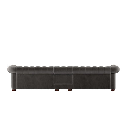 Canapé Chesterfield extra long gris Knightsbridge par iNSPIRE Q Artisan