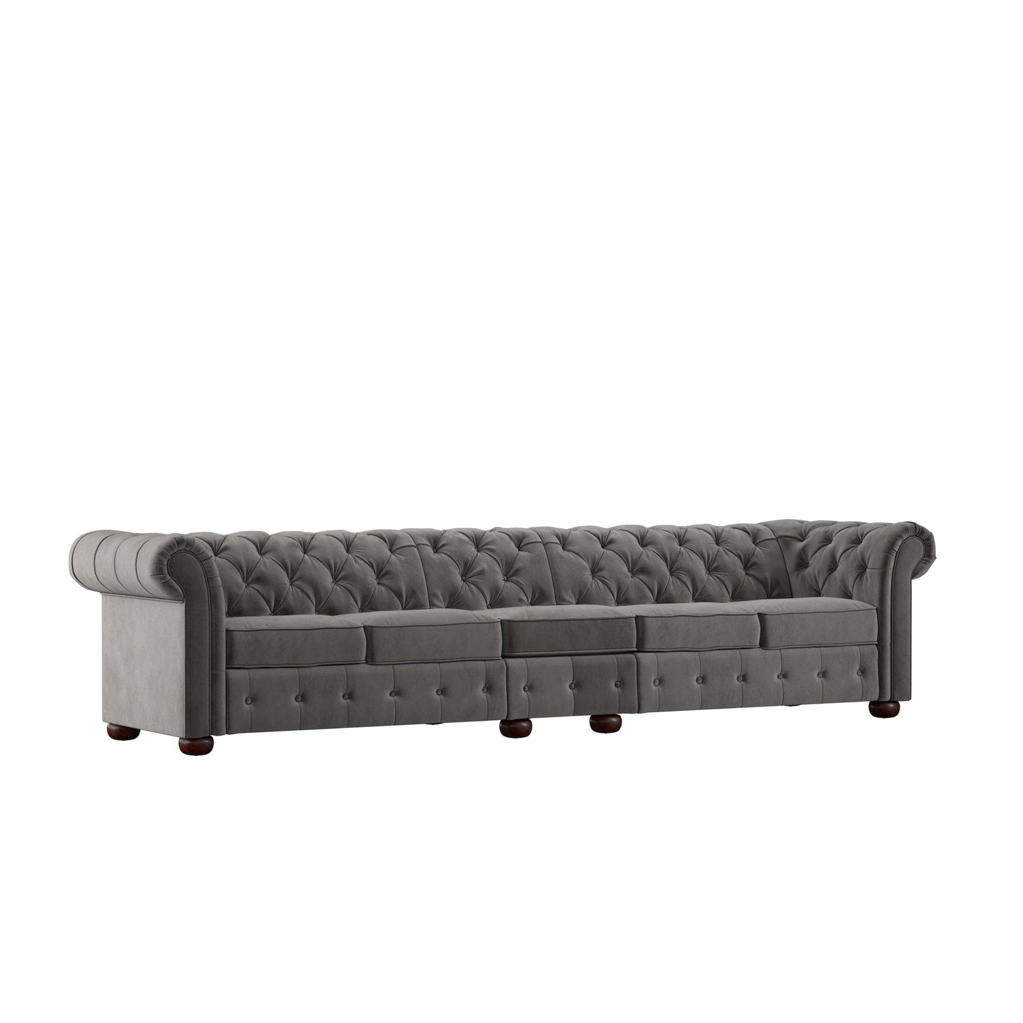 Canapé Chesterfield extra long gris Knightsbridge par iNSPIRE Q Artisan