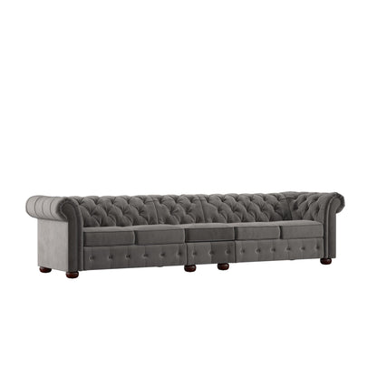 Canapé Chesterfield extra long gris Knightsbridge par iNSPIRE Q Artisan