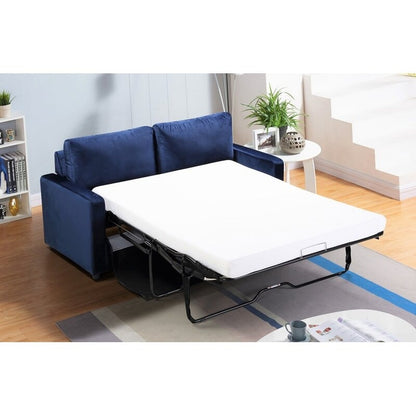 Canapé-lit à accoudoirs carrés en velours Knightsville de 70 pouces