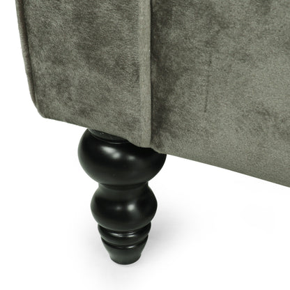 Canapé 3 places en velours capitonné Knouff par Christopher Knight Home