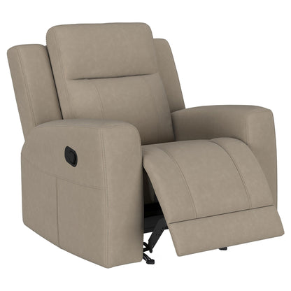 Fauteuil inclinable manuel Krio, 94 cm, similicuir marron taupe moderne