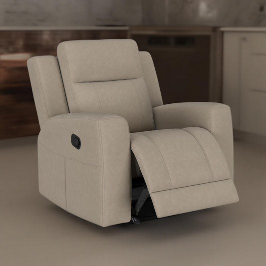 Fauteuil inclinable manuel Krio, 94 cm, similicuir marron taupe moderne