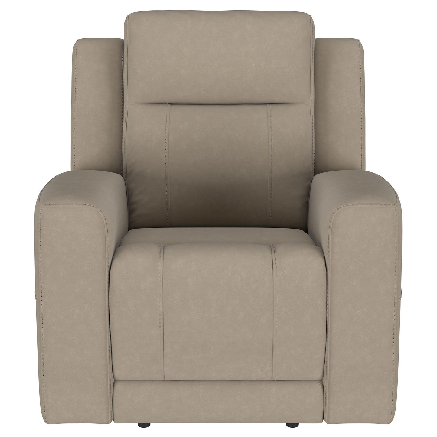 Fauteuil inclinable manuel Krio, 94 cm, similicuir marron taupe moderne