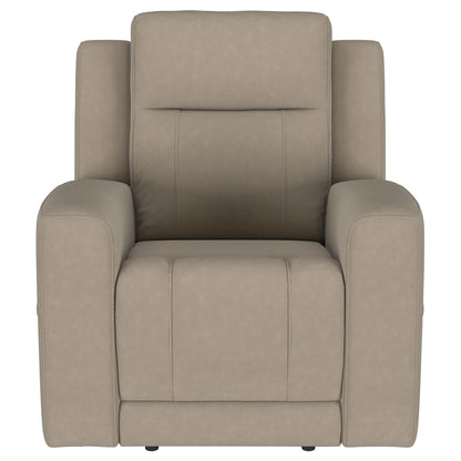 Fauteuil inclinable manuel Krio, 94 cm, similicuir marron taupe moderne