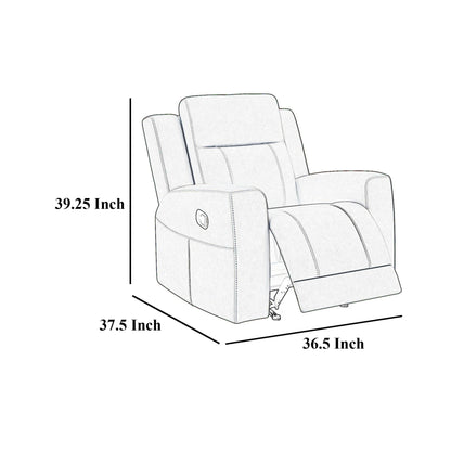 Fauteuil inclinable manuel Krio, 94 cm, similicuir gris anthracite moderne