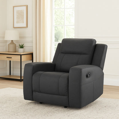 Fauteuil inclinable manuel Krio, 94 cm, similicuir gris anthracite moderne