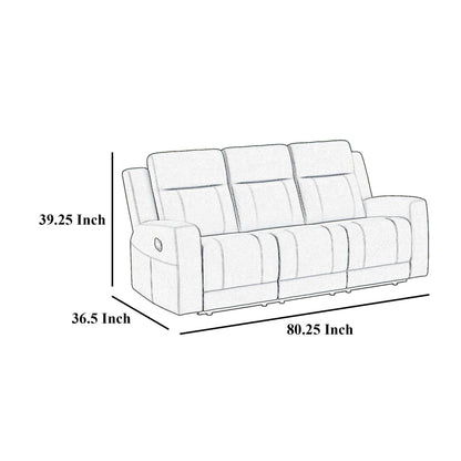 Canapé inclinable manuel Krio, 80 pouces, similicuir gris anthracite moderne