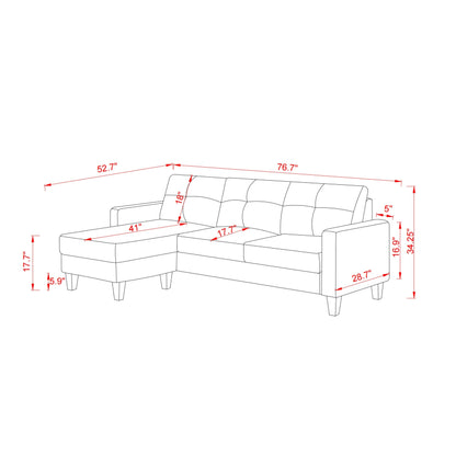 Canapé en L pour petits espaces - Canapé d'angle avec pouf