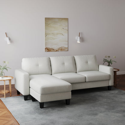 Canapé en L pour petits espaces - Canapé d'angle avec pouf