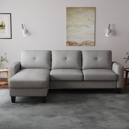 Canapé en L pour petits espaces - Canapé d'angle avec pouf