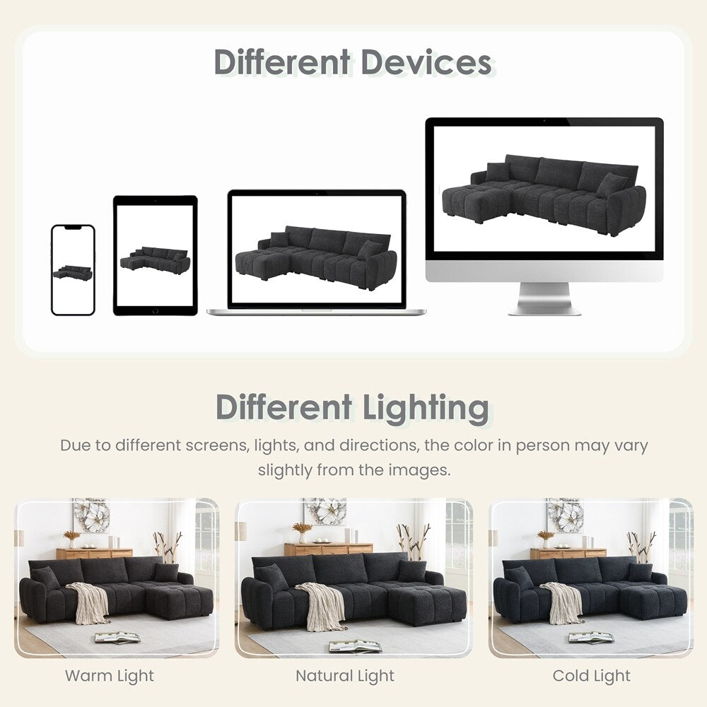 Forme en L avec siège extra-large