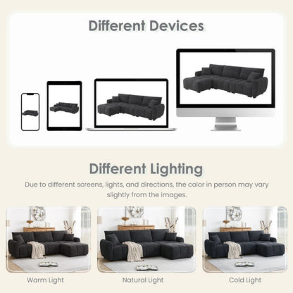 Forme en L avec siège extra-large