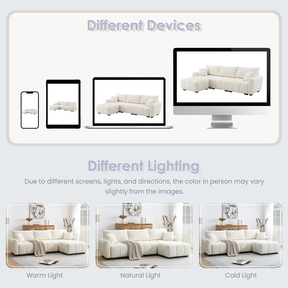 Forme en L avec siège extra-large