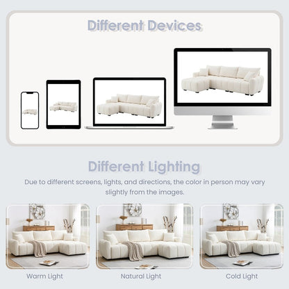 Forme en L avec siège extra-large