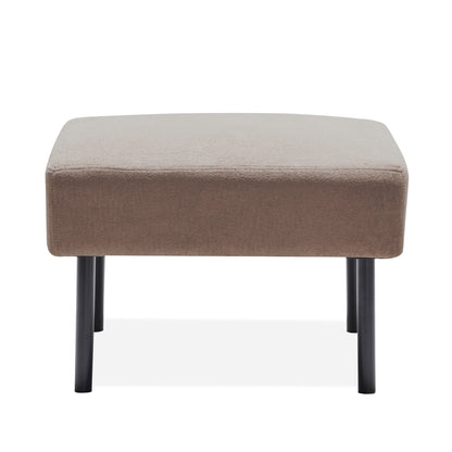 Canapé 2 places en L avec pouf, canapé causeuse moderne en tissu polyester, petit canapé confortable pour petits espaces