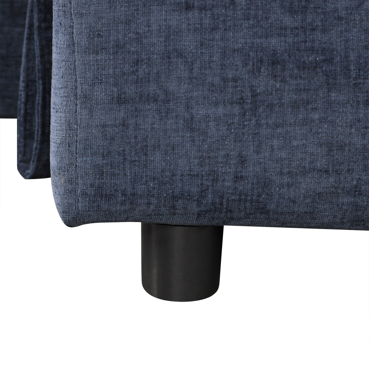 Canapé sectionnel 5 places en L avec pouf coulissant, porte-gobelets intégrés, port de chargement USB et coussins amovibles