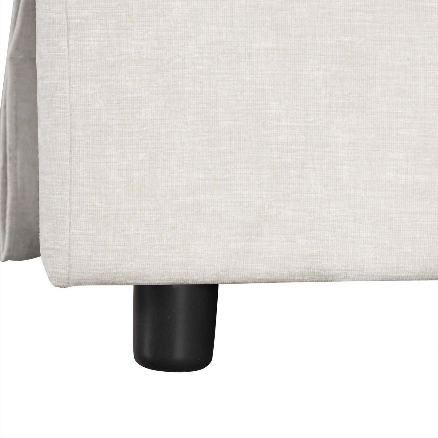 Canapé sectionnel 5 places en L avec pouf coulissant, porte-gobelets intégrés, port de chargement USB et coussins amovibles