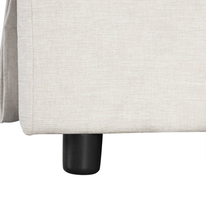 Canapé sectionnel 5 places en L avec pouf coulissant, porte-gobelets intégrés, port de chargement USB et coussins amovibles