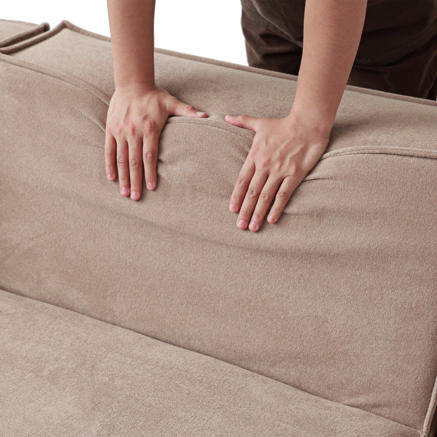 Canapé sectionnel Cloud en forme de L, 118 canapés modulaires en velours côtelé géants avec méridienne réversible