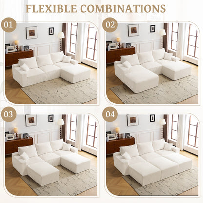 Canapé sectionnel en L Canapé modulaire ultra-doux à assise profonde