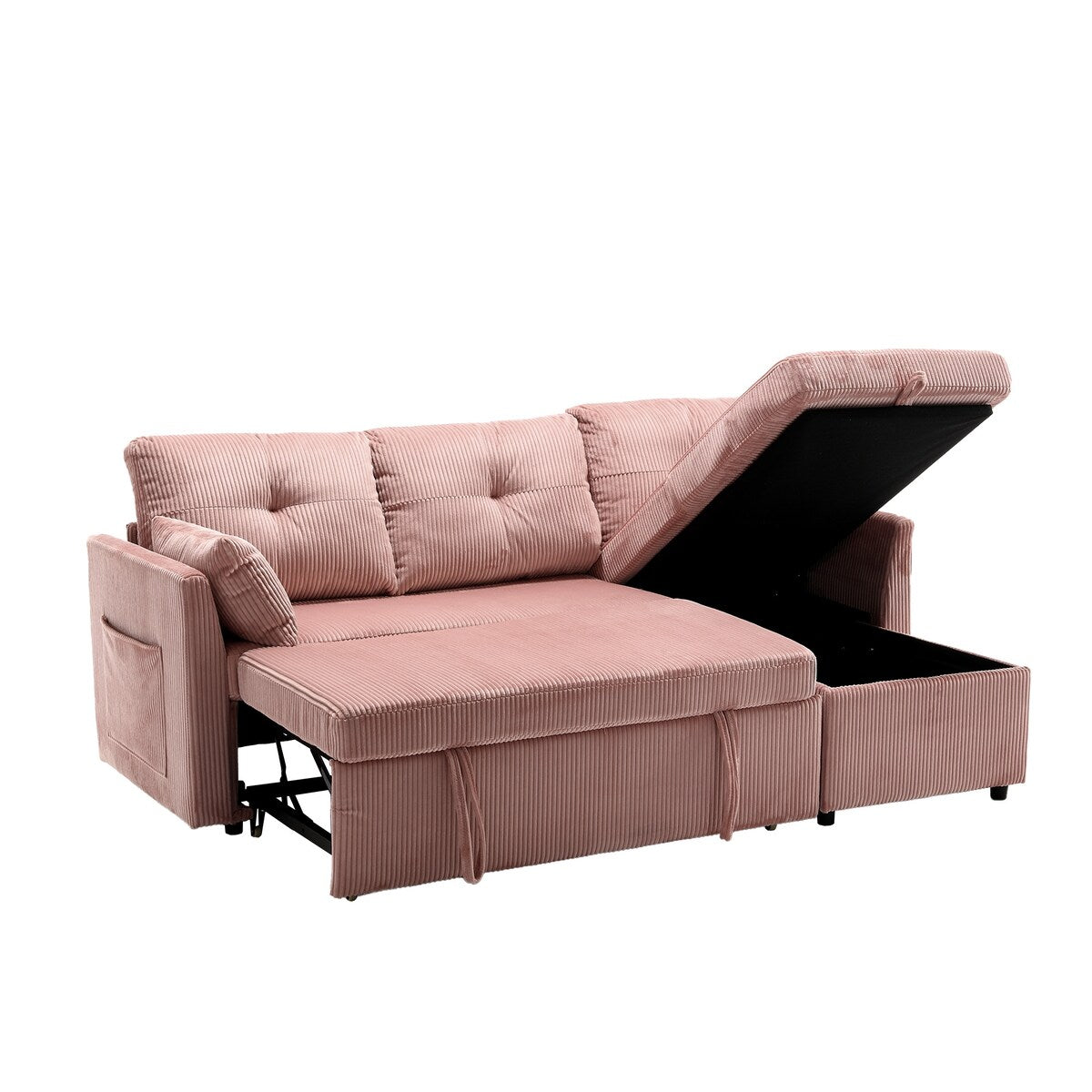 Le canapé d'assemblage de siège de rangement en forme de L se plie en fauteuil inclinable