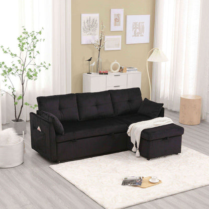 Le canapé d'assemblage de siège de rangement en forme de L se plie en fauteuil inclinable