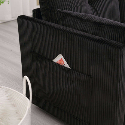 Le canapé d'assemblage de siège de rangement en forme de L se plie en fauteuil inclinable