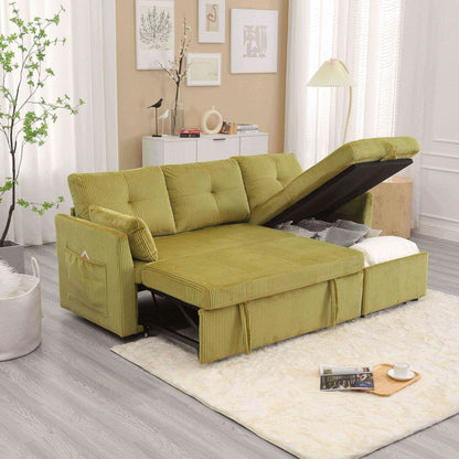 Le canapé d'assemblage de siège de rangement en forme de L se plie en fauteuil inclinable