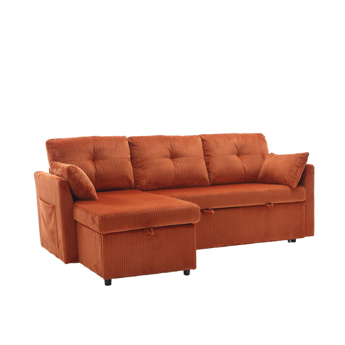 Le canapé d'assemblage de siège de rangement en forme de L se plie en fauteuil inclinable